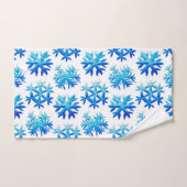 Blaues Wasserfarben-Schneeflockenmuster Badhandtuch Set (Handtuch)
