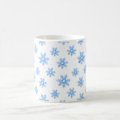 Blaues Wasserfarben-Schneeflockenmuster Kaffeetasse (Mittel)
