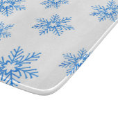 Blaues Wasserfarben-Schneeflockenmuster Schneidebrett (Ecke)