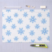 Blaues Wasserfarben-Schneeflockenmuster Seidenpapier (Handwerk)