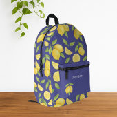 Blaues Wasserfarben-Zitronenmuster Bedruckter Rucksack