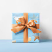 Blaues Wasserfarbengeflecht Geschenkpapier Set