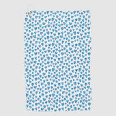 Blaues Wasserfarbenherz-Muster Golfhandtuch (Vorderseite)