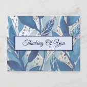 Blaues Wasserfarbenleder Postkarte (Vorderseite)