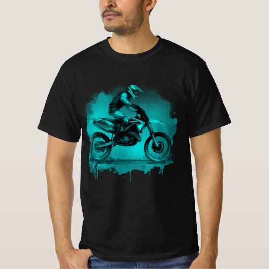 Blaues Wasserfarbenrad T-Shirt (Vorderseite)