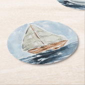 Blaues Wasserfarbensegler Runder Pappuntersetzer (Angewinkelt)