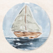 Blaues Wasserfarbensegler Runder Pappuntersetzer (Vorderseite)