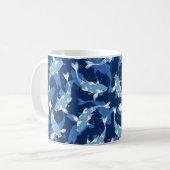 Blaues Wassermuster - Koi Fish Kaffeetasse (Vorderseite Links)