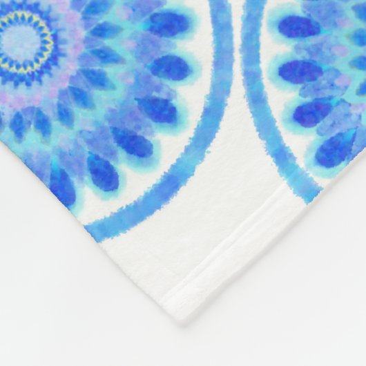 Blaues Wasserrad Fleecedecke (Ecke)