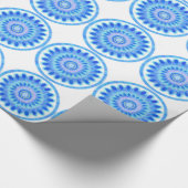 Blaues Wasserrad Geschenkpapier (Ecke)