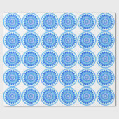 Blaues Wasserrad Geschenkpapier (Flach)
