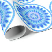 Blaues Wasserrad Geschenkpapier (Rolleneckpunkt)