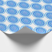 Blaues Wasserrad Geschenkpapier (Ecke)