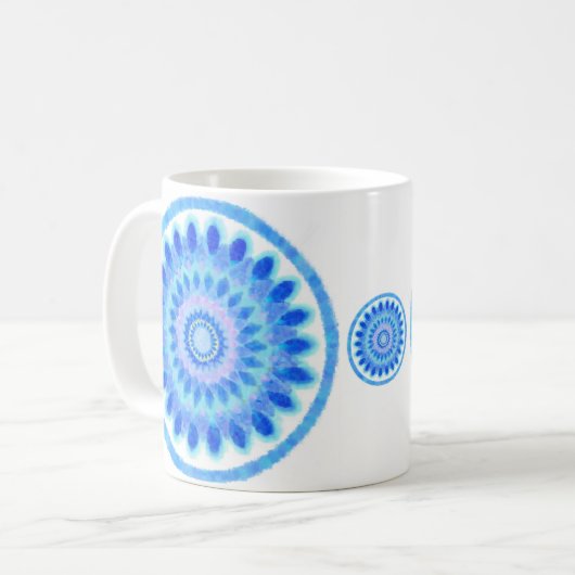 Blaues Wasserrad Kaffeetasse (Vorderseite Links)