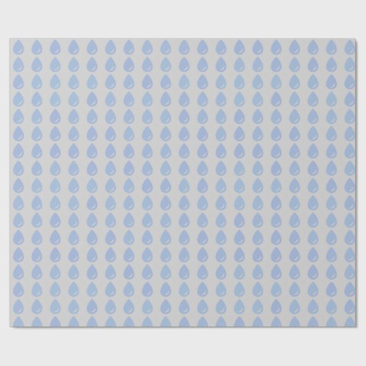Blaues Wassertropfen Nahtloses Muster Geschenkpapier (Flach)