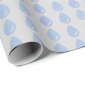 Blaues Wassertropfen Nahtloses Muster Geschenkpapier (Rolleneckpunkt)