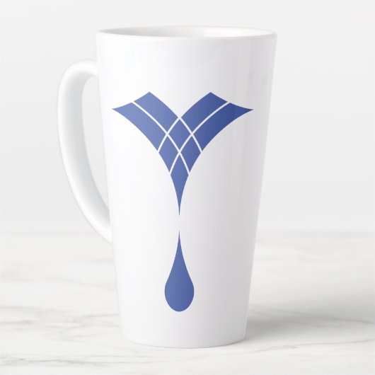 blaues Wassertropfendesign Milchtasse (Linke Ecke)