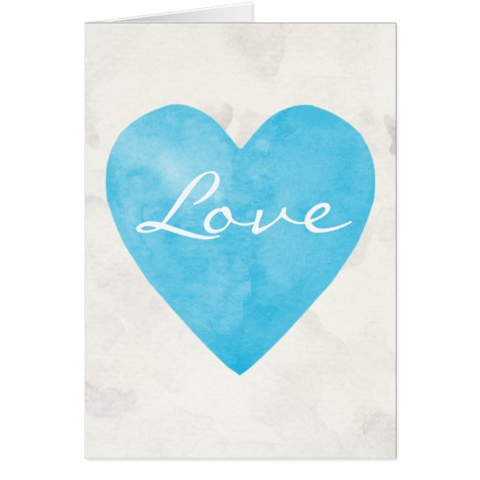 Blaues Watercolor-Liebe-Herz (Vorne)