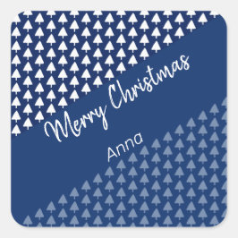 Blaues Watercolor-Muster Quadratischer Aufkleber