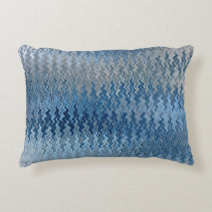 Blaues Wavy-Muster Dekokissen