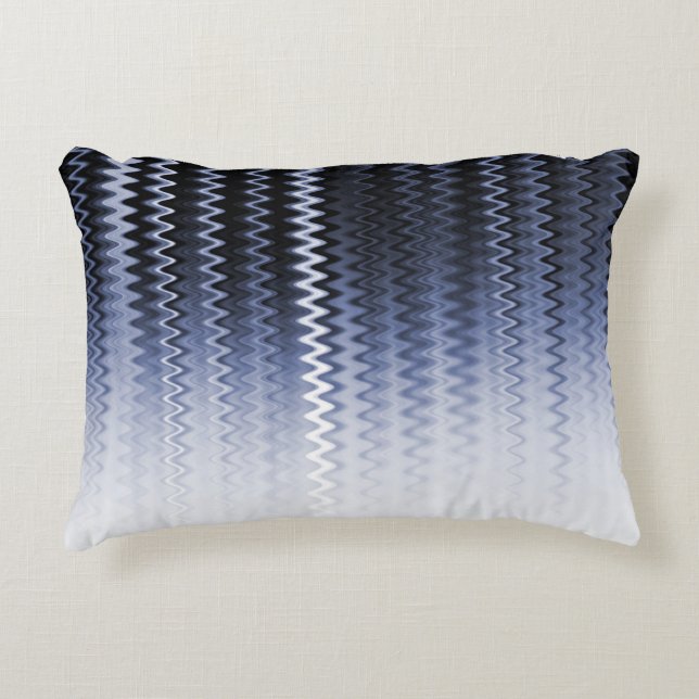 Blaues Wavy-Muster Dekokissen (Vorderseite)