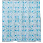 Blaues Wavy-Muster Duschvorhang (Vorderseite)