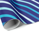 Blaues Wavy Nahtloses Muster Geschenkpapier (Rolleneckpunkt)