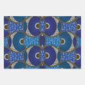 Blaues Wax Africain-Geschenkpapier Geschenkpapier Set (Vorderseite)