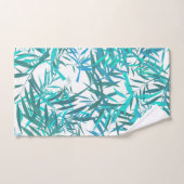 Blaues Weide-Blätter Badhandtuch Set (Handtuch)