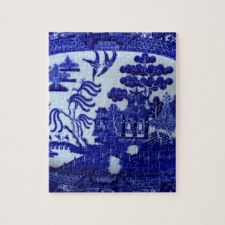 Blaues Weide-China-Puzzlespiel klein Puzzle