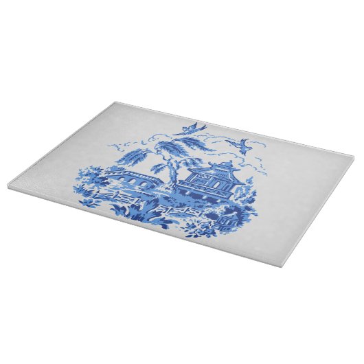 Blaues Weide-Schneidebrett Schneidebrett (Ecke)