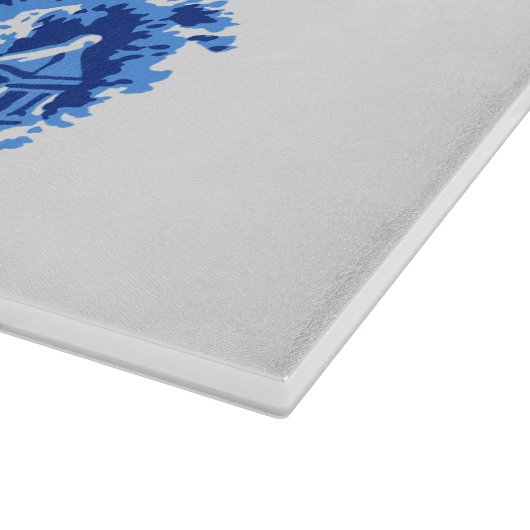 Blaues Weide-Schneidebrett Schneidebrett (Ecke)