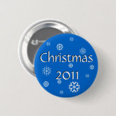 Blaues Weihnachten 2011 Button (Vorne & Hinten)