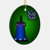 Blaues Weihnachten Bell Keramikornament (Rechts)