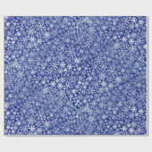 Blaues Weihnachten fünf - Schneesturm Geschenkpapier (Flach)
