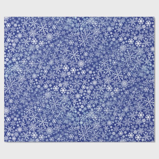Blaues Weihnachten fünf - Schneesturm Geschenkpapier (Flach)