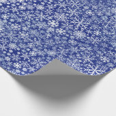 Blaues Weihnachten fünf - Schneesturm Geschenkpapier (Ecke)