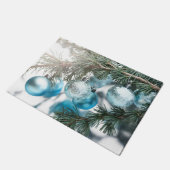 Blaues Weihnachten Fußmatte (Schrägansicht)