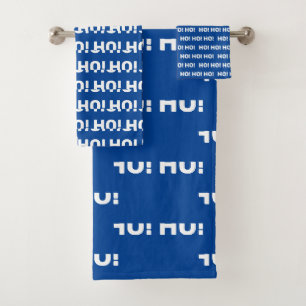 Blaues Weihnachten Ho Ho Ho Urlaub Badhandtuch Set