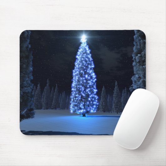 Blaues Weihnachten Mousepad (Mit Mouse)