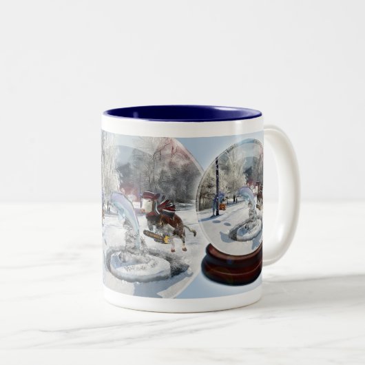 Blaues Weihnachten - Tasse (VorderseiteRechts)
