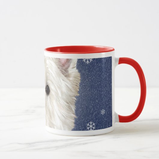 BLAUES WEIHNACHTENwestie Tasse (Rechts)