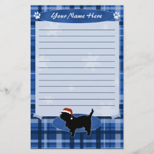 Blaues Weihnachtsaffenpinscher-Briefpapier Briefpapier
