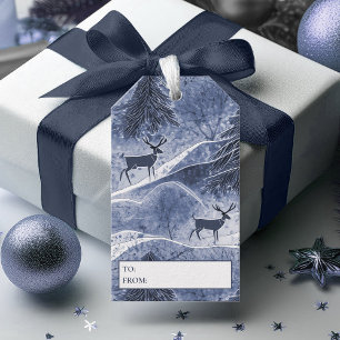 Blaues Weihnachtsbaum-Muster#13 ID1009 Geschenkanhänger