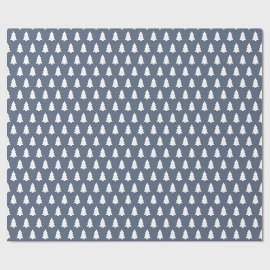 Blaues Weihnachtsbaummuster Geschenkpapier (Flach)
