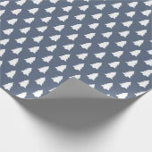Blaues Weihnachtsbaummuster Geschenkpapier (Ecke)