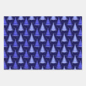 Blaues Weihnachtsbaummuster Geschenkpapier Set (Vorderseite 2)