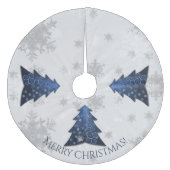 Blaues Weihnachtsbaumrock Fleece Weihnachtsbaumdecke (Vorderseite)