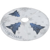 Blaues Weihnachtsbaumrock Fleece Weihnachtsbaumdecke (Schrägansicht)