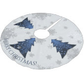 Blaues Weihnachtsbaumrock Polyester Weihnachtsbaumdecke (Schrägansicht)